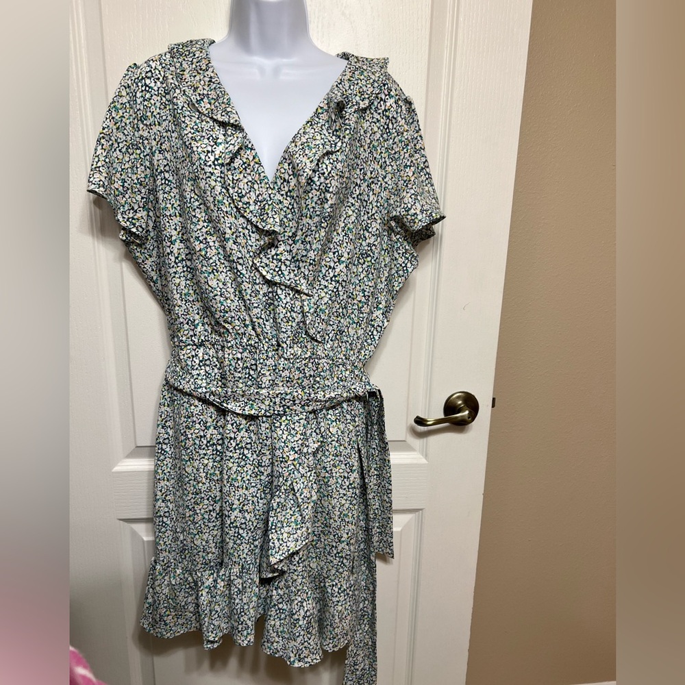 LC Lauren Conrad Blue Floral Mini Dress